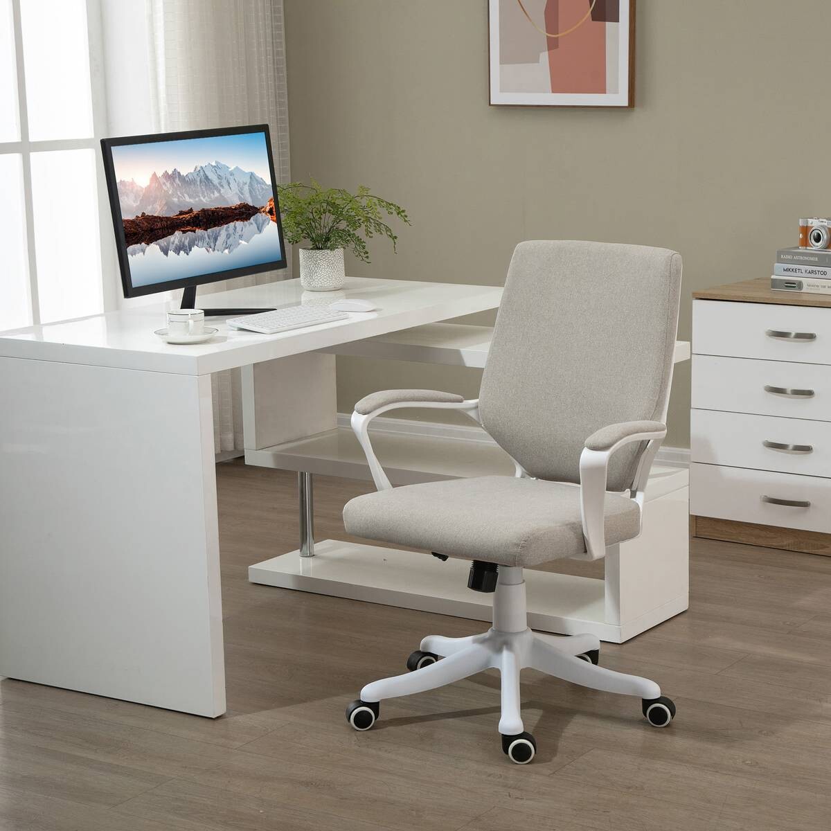Drehstuhl 921-536BG beige weiß