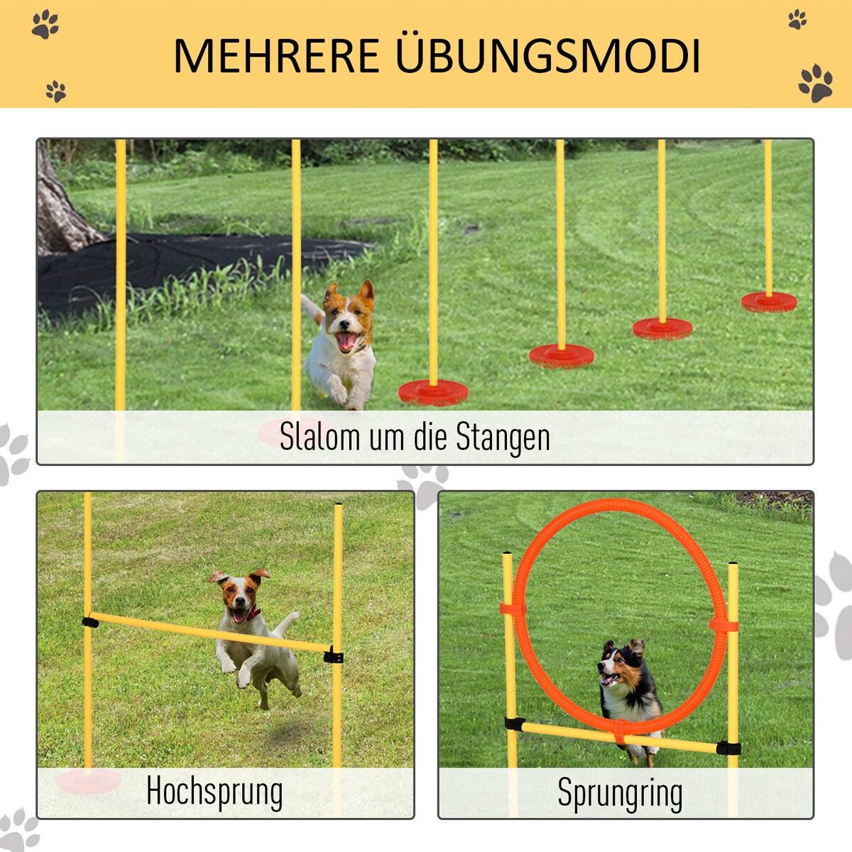 PawHut Agility gelb Kunststoff B/H/L: ca. 128x100x23 cm