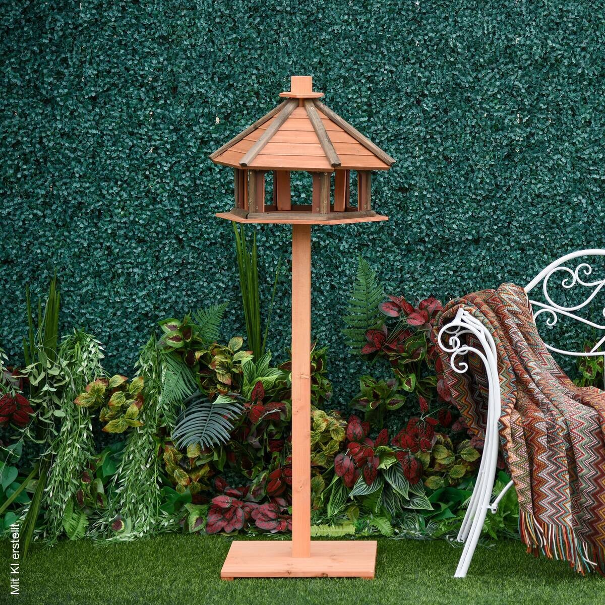 PawHut Vogelhaus natur Holz B/H/L: ca. 52x130x52 cm