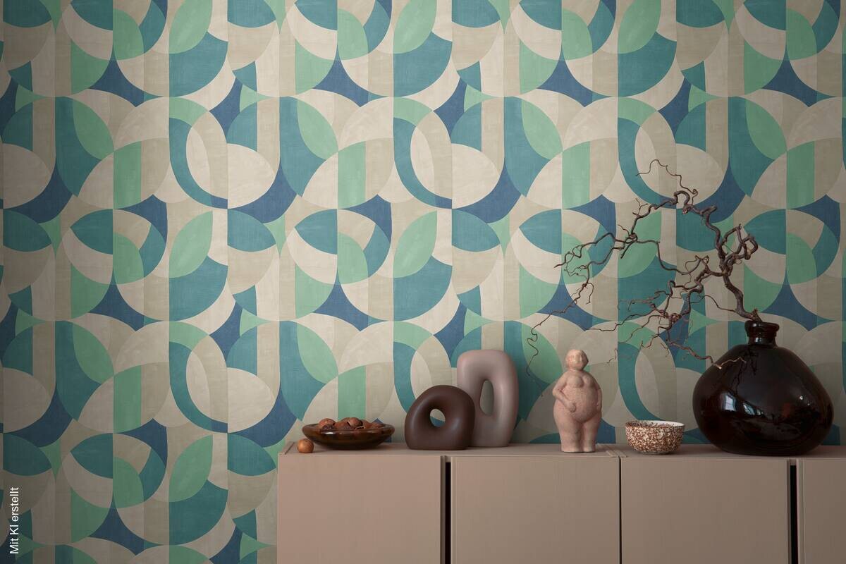 A.S.Creation Vliestapete beige blau B/H/D: ca. 53x1005x8,6 cm