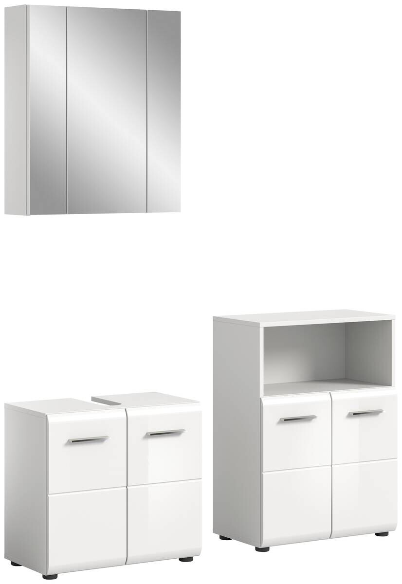 Badezimmer-Set ICE weiß weiß Hochglanz B/H/T: ca. 135x190x32 cm
