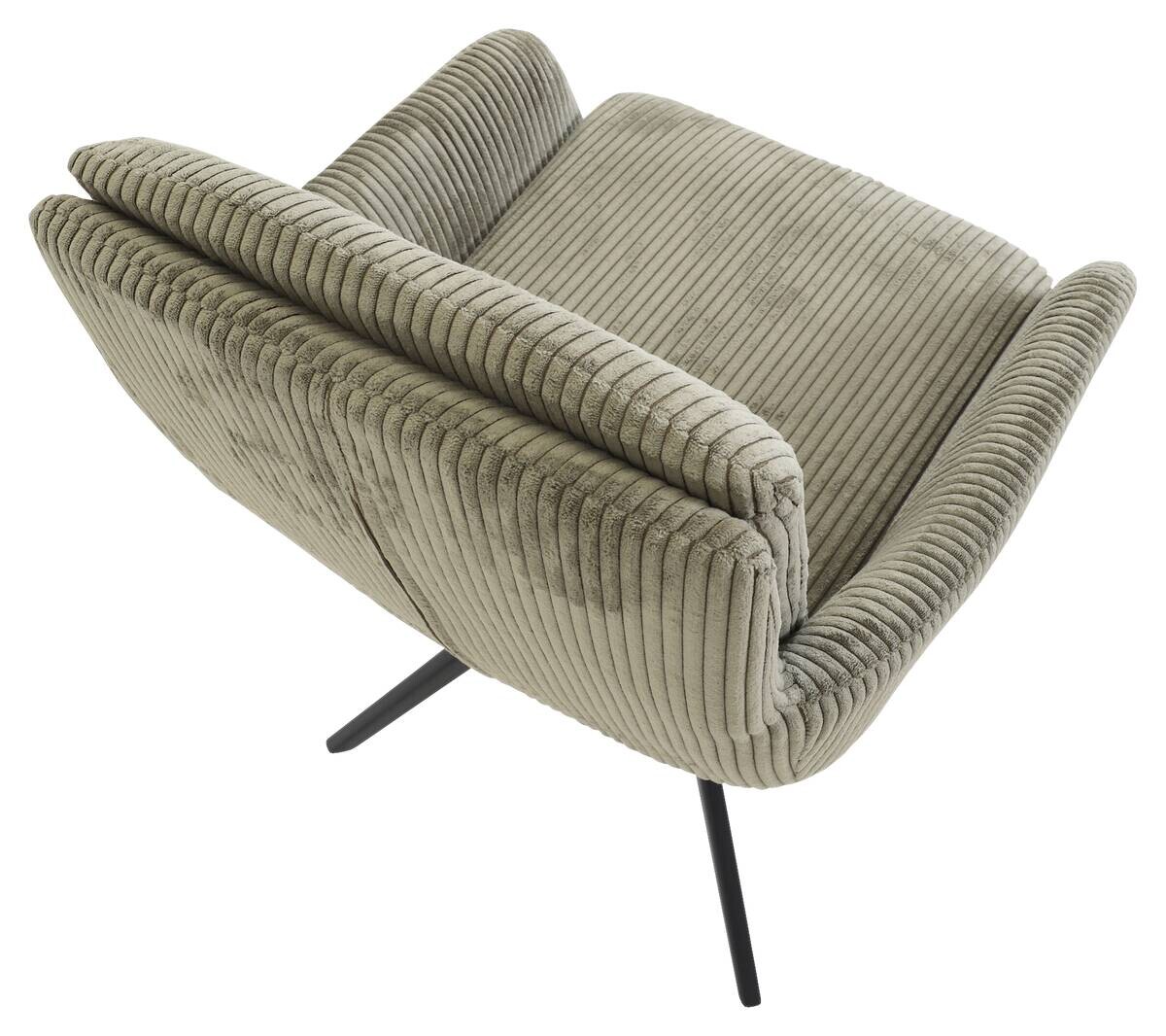 Drehstuhl Olmo grün Kord B/H/T: ca. 60x89x69 cm