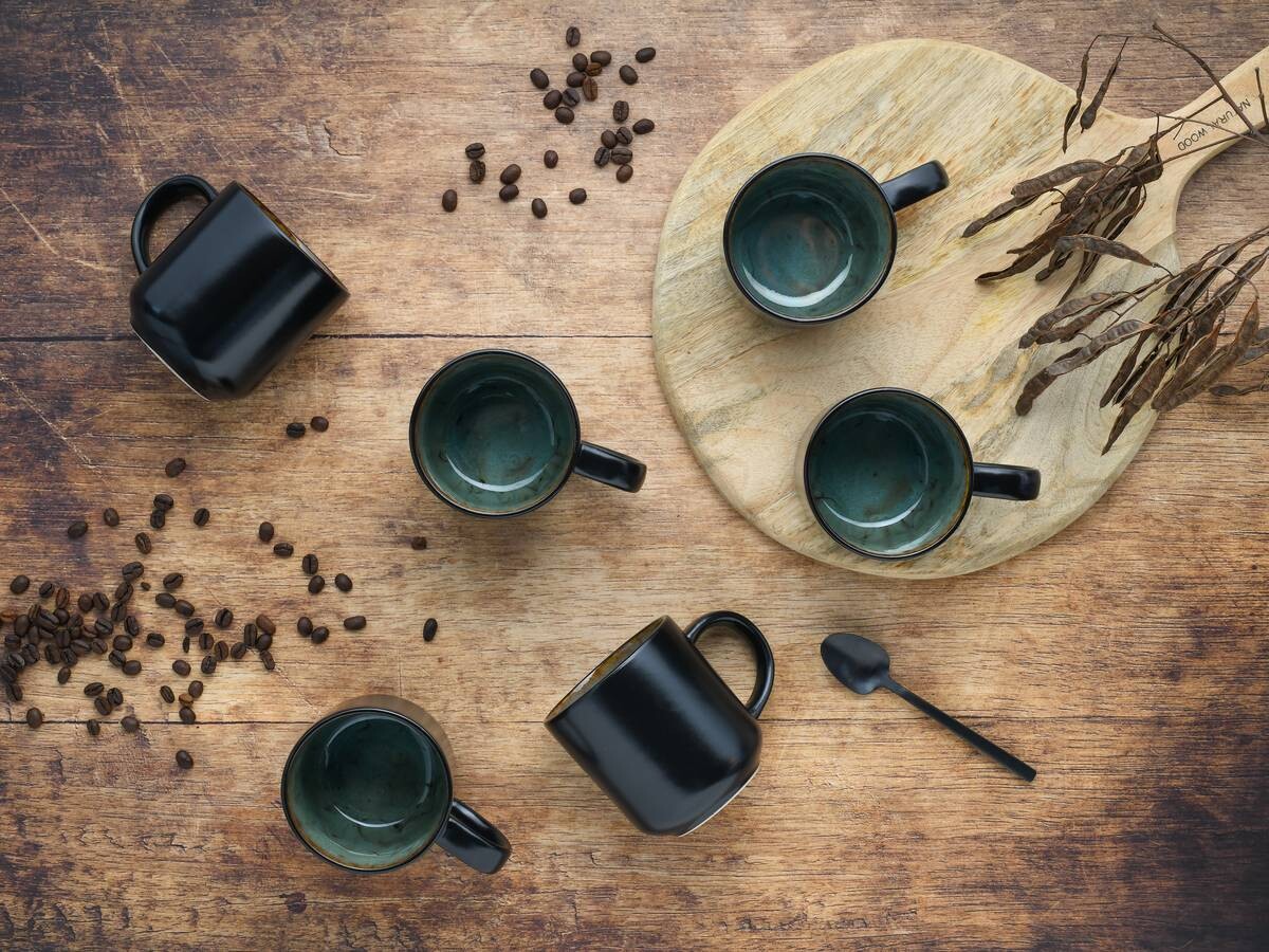 CreaTable Kaffeebecher Nordic Fjord Green grün Steinzeug