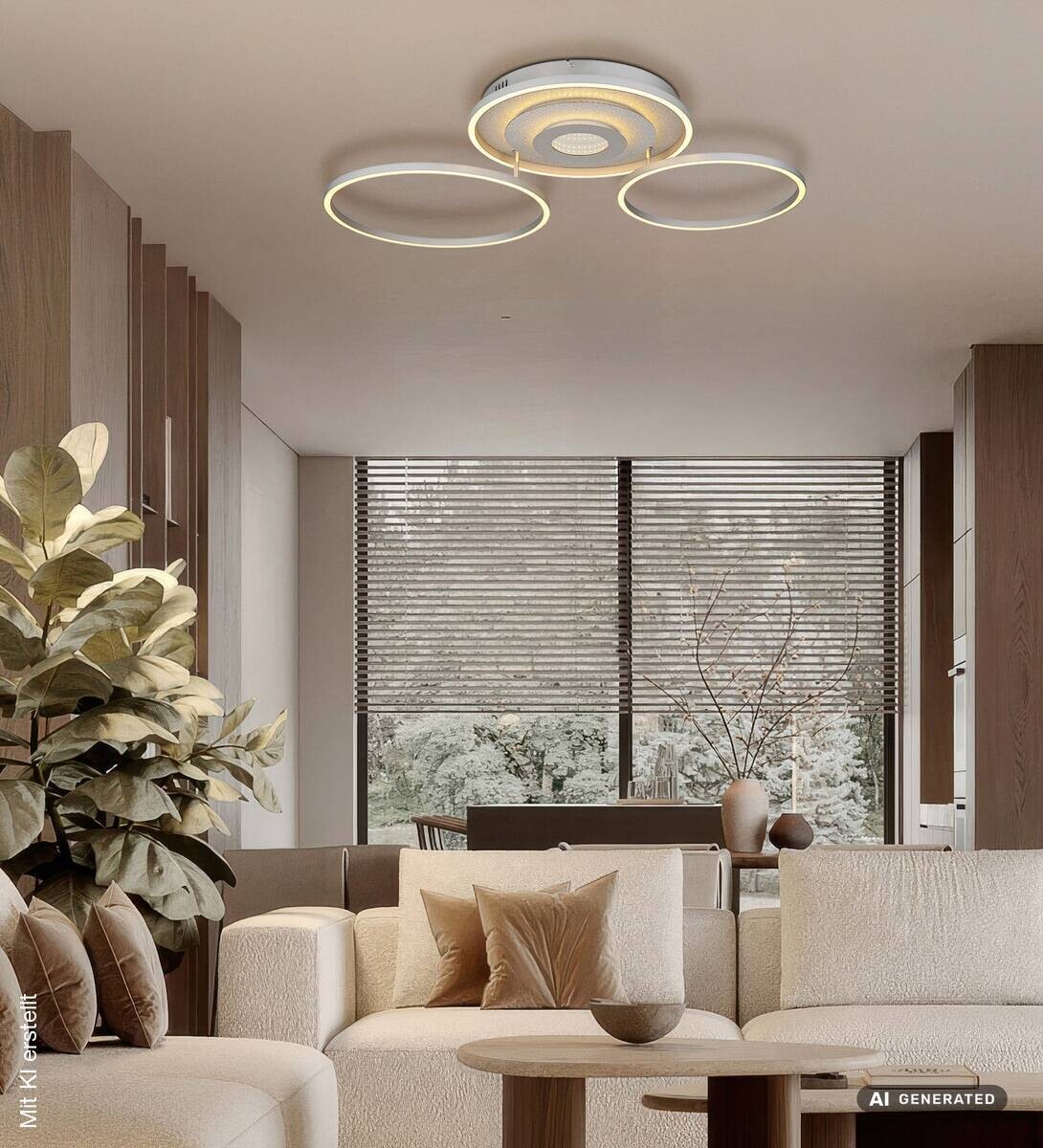 GLOBO LED-Deckenleuchte silber Aluminium Metall B/H/L: ca. 57x11,5x99,2 cm 1 Brennstellen