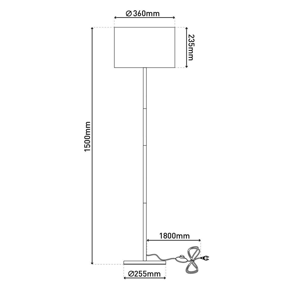 Näve Leuchten Stehleuchte 2088023 weiß Textil Kunststoff Metall B/H/T: ca. 36x150x36 cm 1 Brennstellen