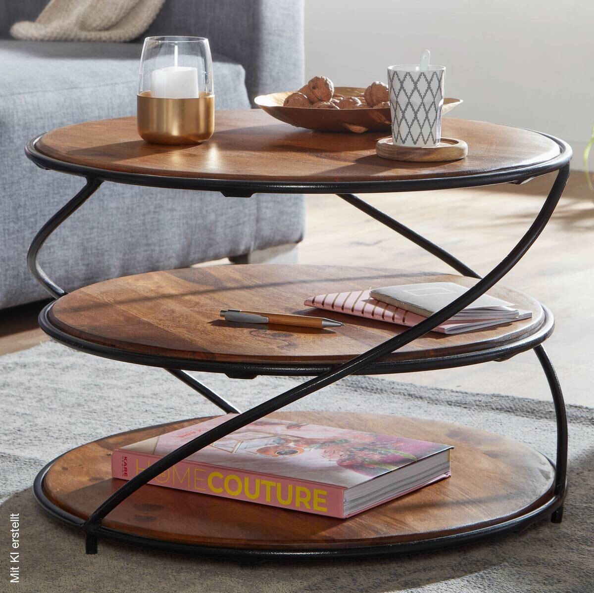 Couchtisch braun B/H/T: ca. 58x40x58 cm