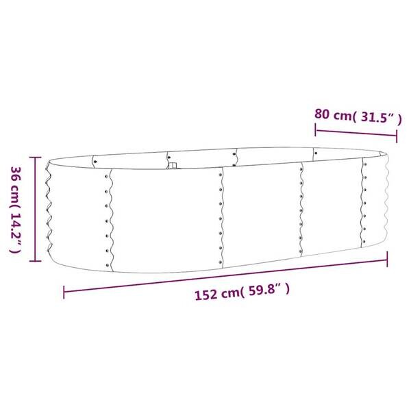 Hochbeet grau Stahl B/H/L: ca. 80x36x152 cm