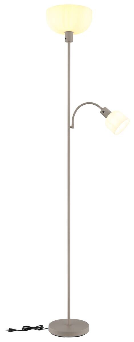GLOBO Stehlampe sand Metall Kunststoff B/H/L: ca. 14,5x67,5x33 cm 2 Brennstellen
