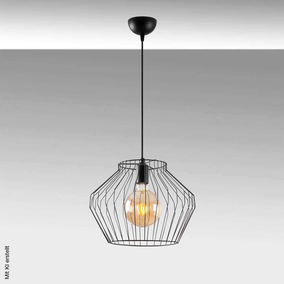 Opviq Pendelleuchte schwarz B/H/T: ca. 35x126x35 cm E27 1 Brennstellen