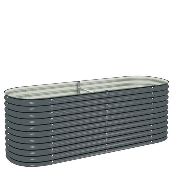 Garten-Hochbeet grau Stahl B/H/L: ca. 80x81x240 cm