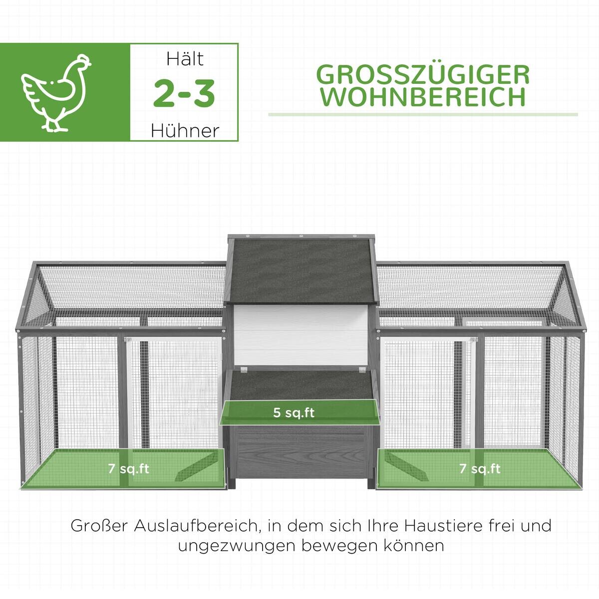 PawHut Stall grau Edelstahl B/H/L: ca. 125x247x113,5 cm