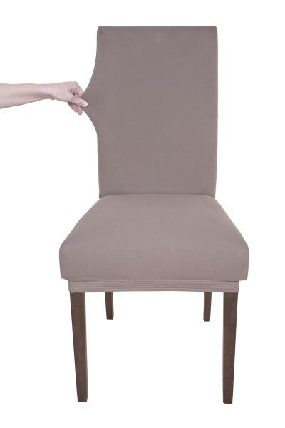 Stuhlhusse taupe Baumwolle B/H/L: ca. 45x65x40 cm