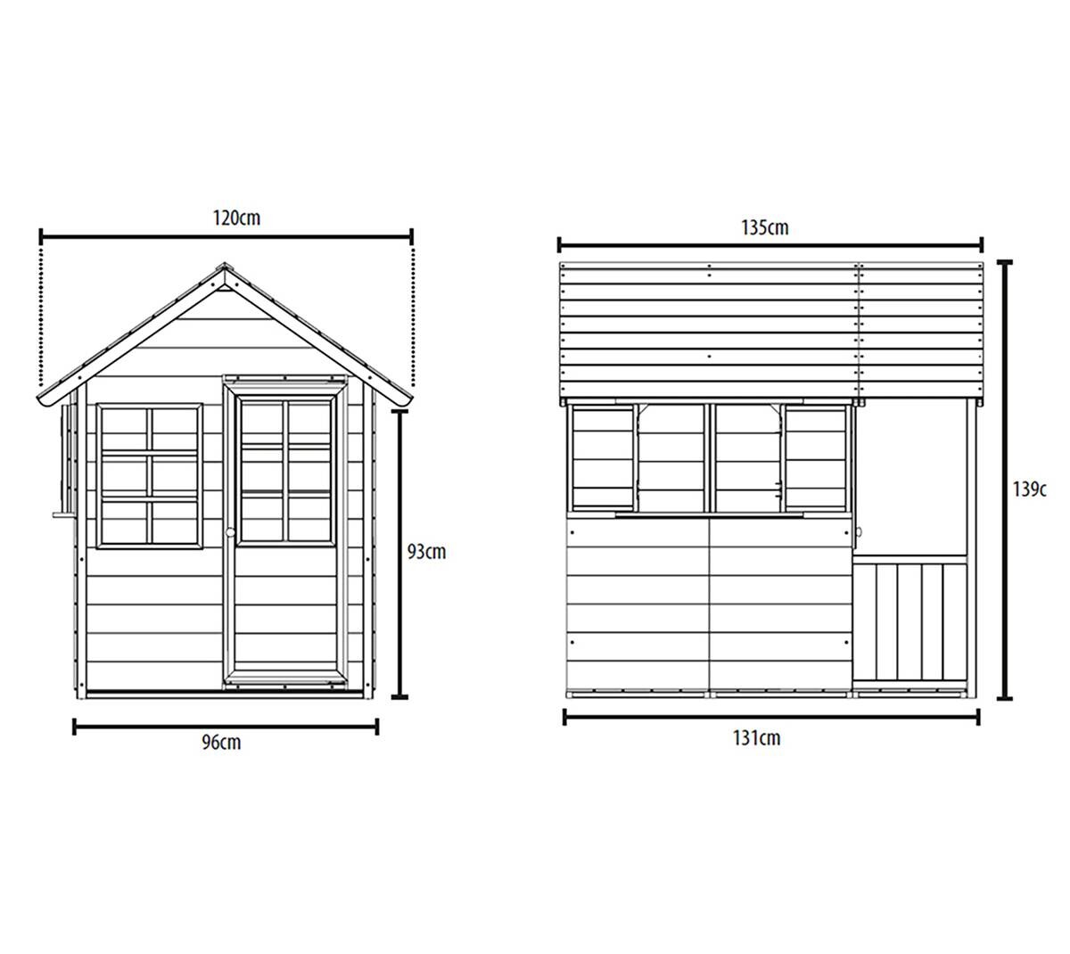 Zwerkules Spielhaus Lolla grau B/H/L: ca. 120x139x135 cm