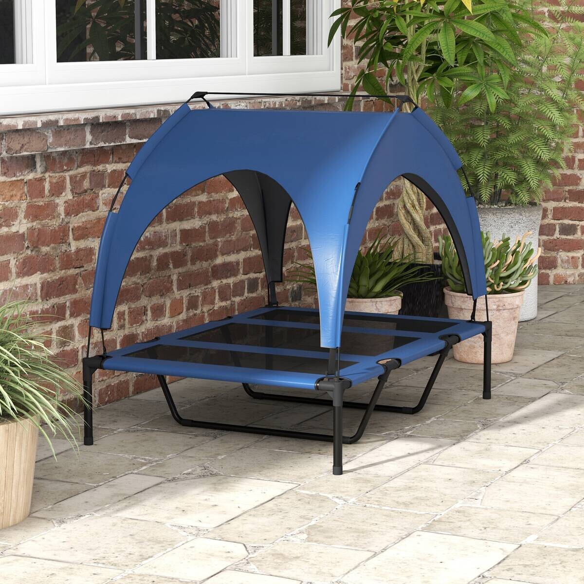 PawHut Hunde-Zubehör blau Edelstahl B/H/L: ca. 76x106x94 cm