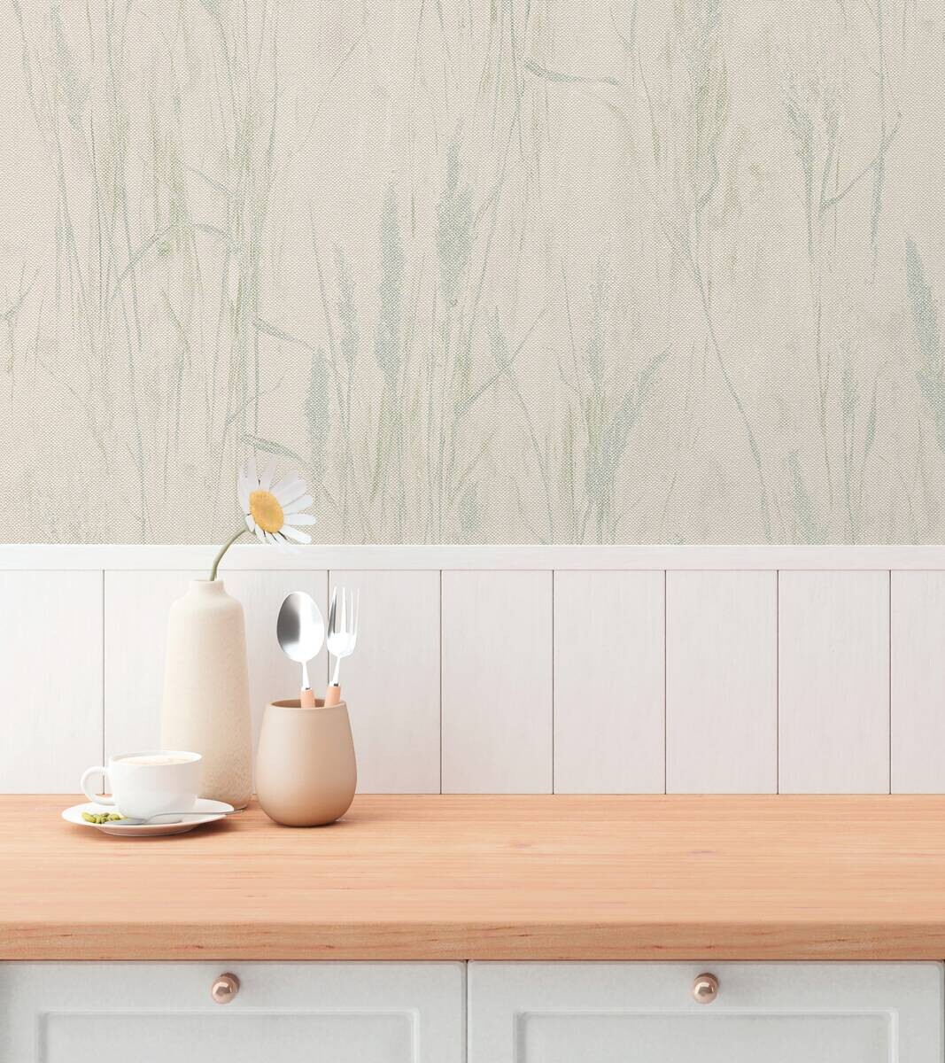 A.S.Creation Vliestapete blau creme grün B/H/D: ca. 53x1005x8,5 cm