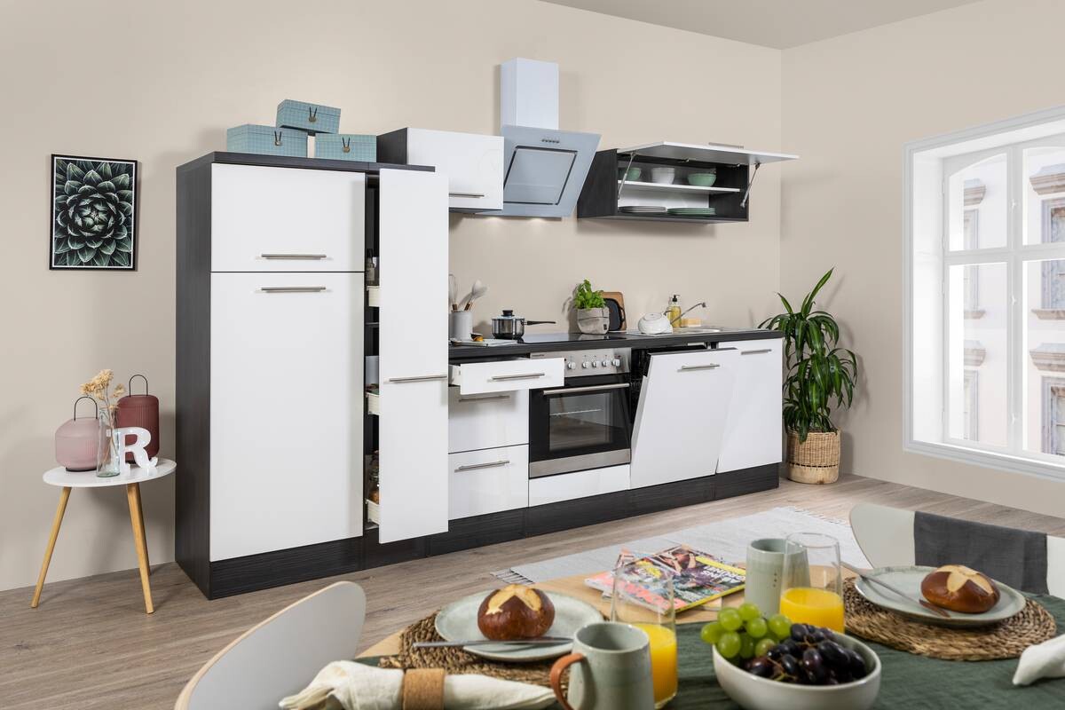 Respekta Küchenblock Amanda weiß Hochglanz B/H/T: ca. 310x200x60 cm