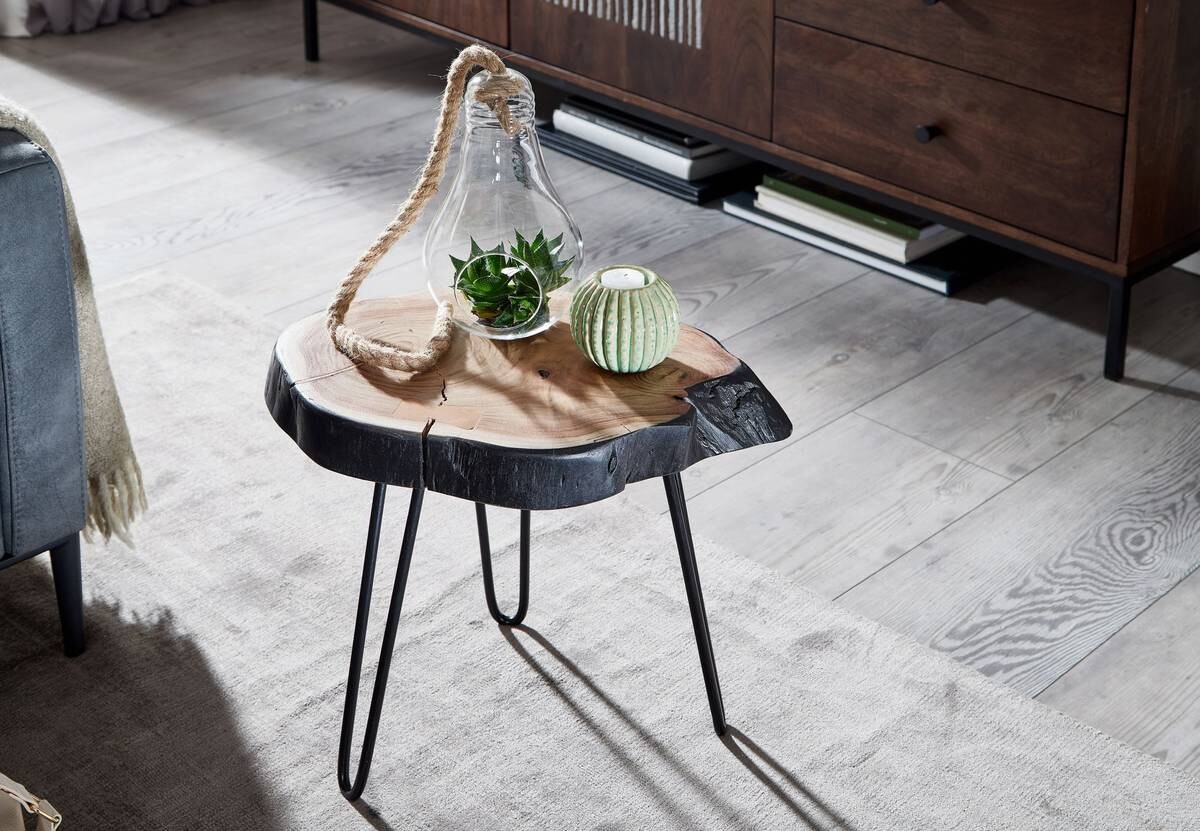 Beistelltisch braun Holz B/H/T: ca. 40x40x32 cm