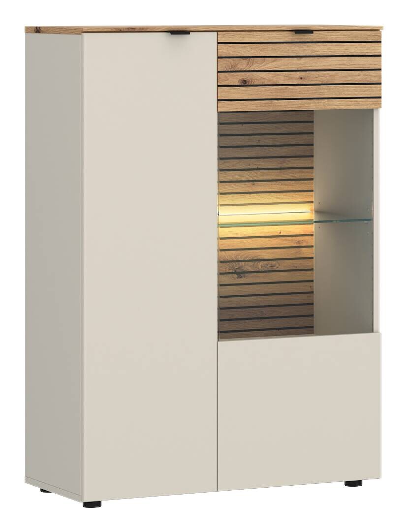 Vitrine NEXA Cashmere Eiche Artisan Oak Nachbildung B/H/T: ca. 80x116x40 cm