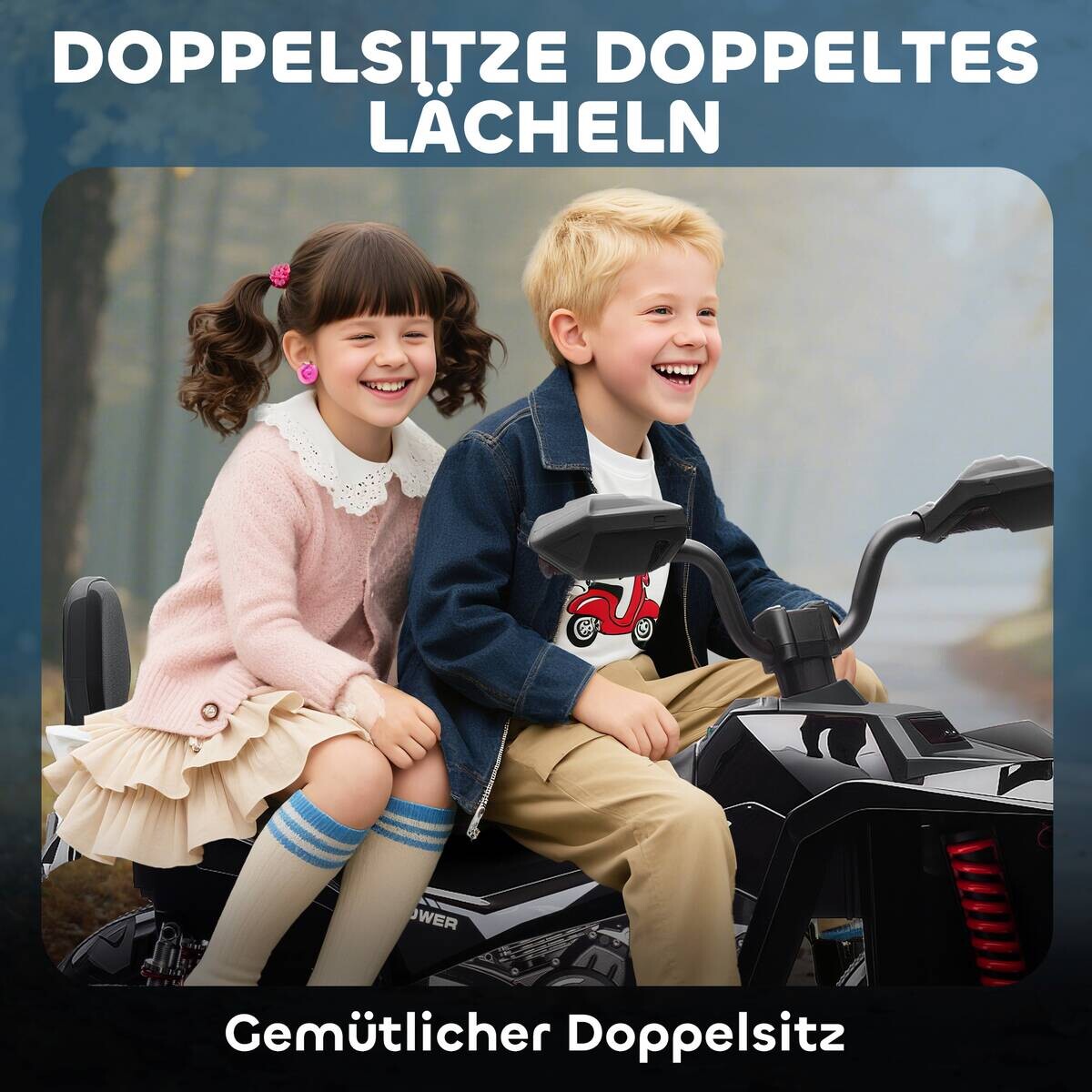 AIYAPLAY Kinder Elektroauto schwarz B/H/L: ca. 68,5x76x109 cm