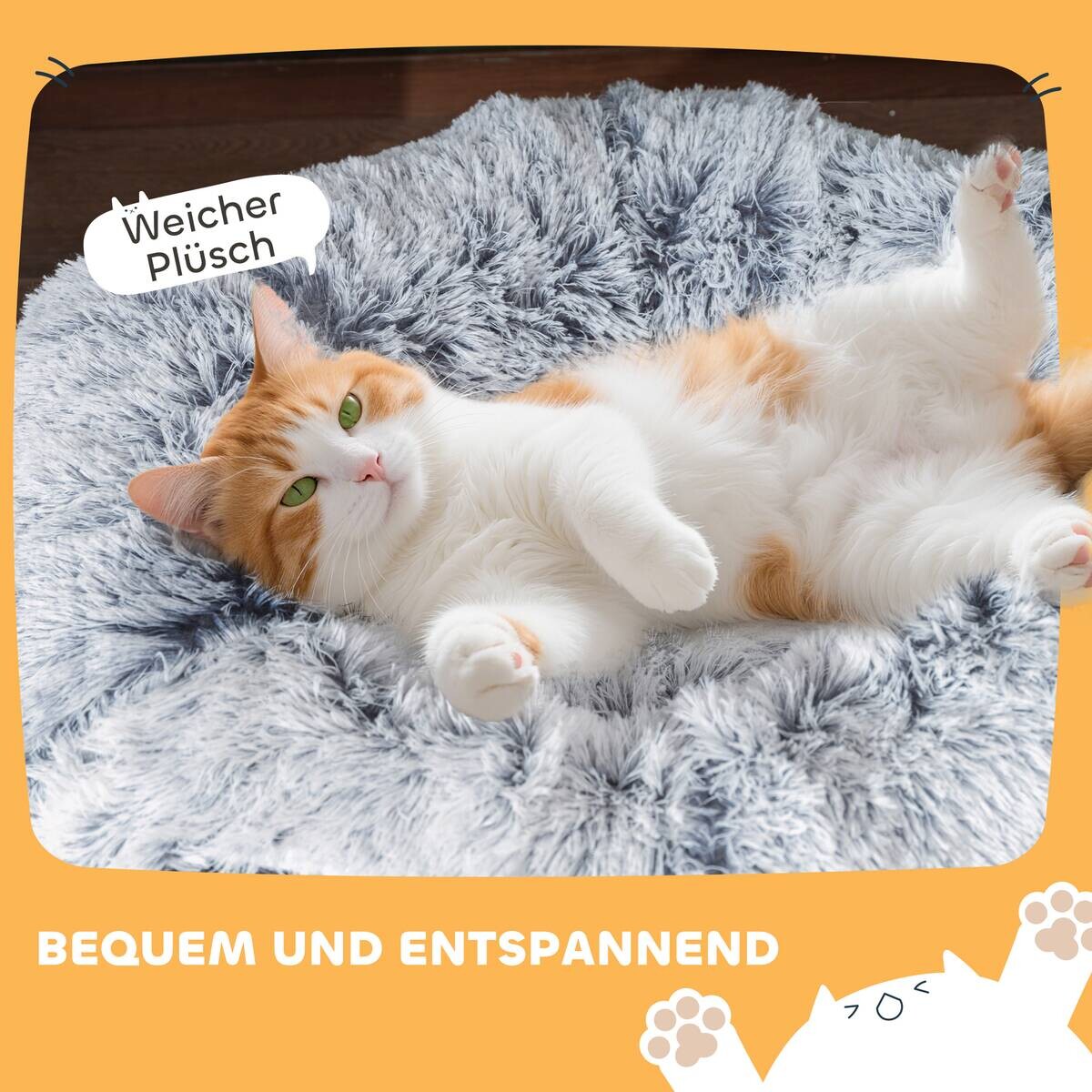 PawHut Katzentunnel hellgrau Polyester B/H/L: ca. 80x27x90 cm