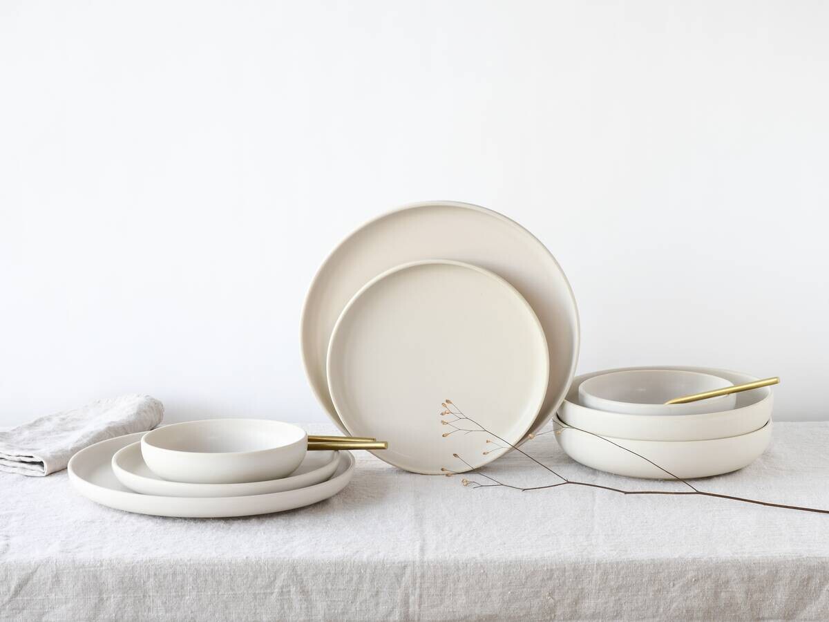 CreaTable Tafelservice Uno weiß Steinzeug 8 tlg.