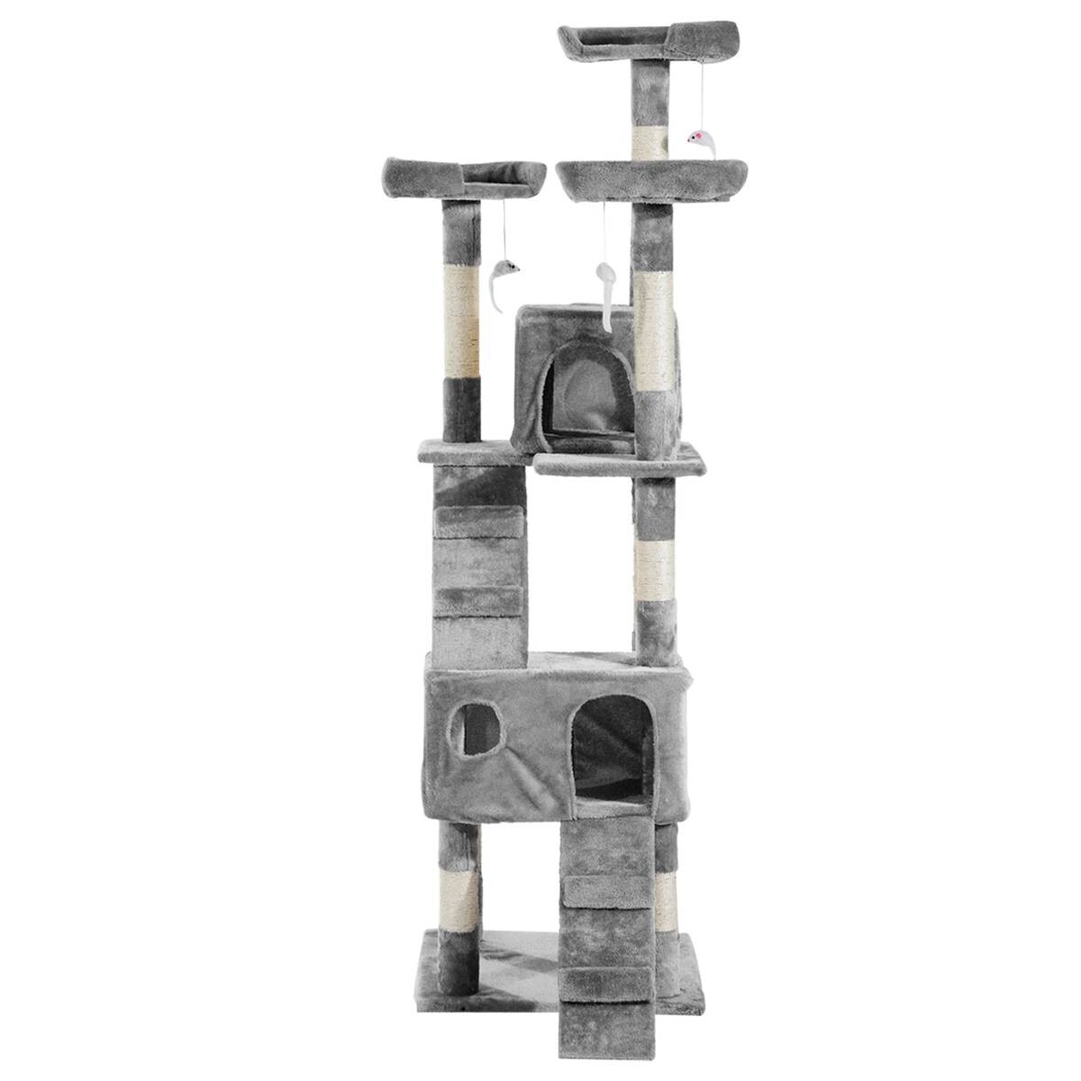 PawHut Katzenbaum grau Polyester B/H/L: ca. 50x170x50 cm