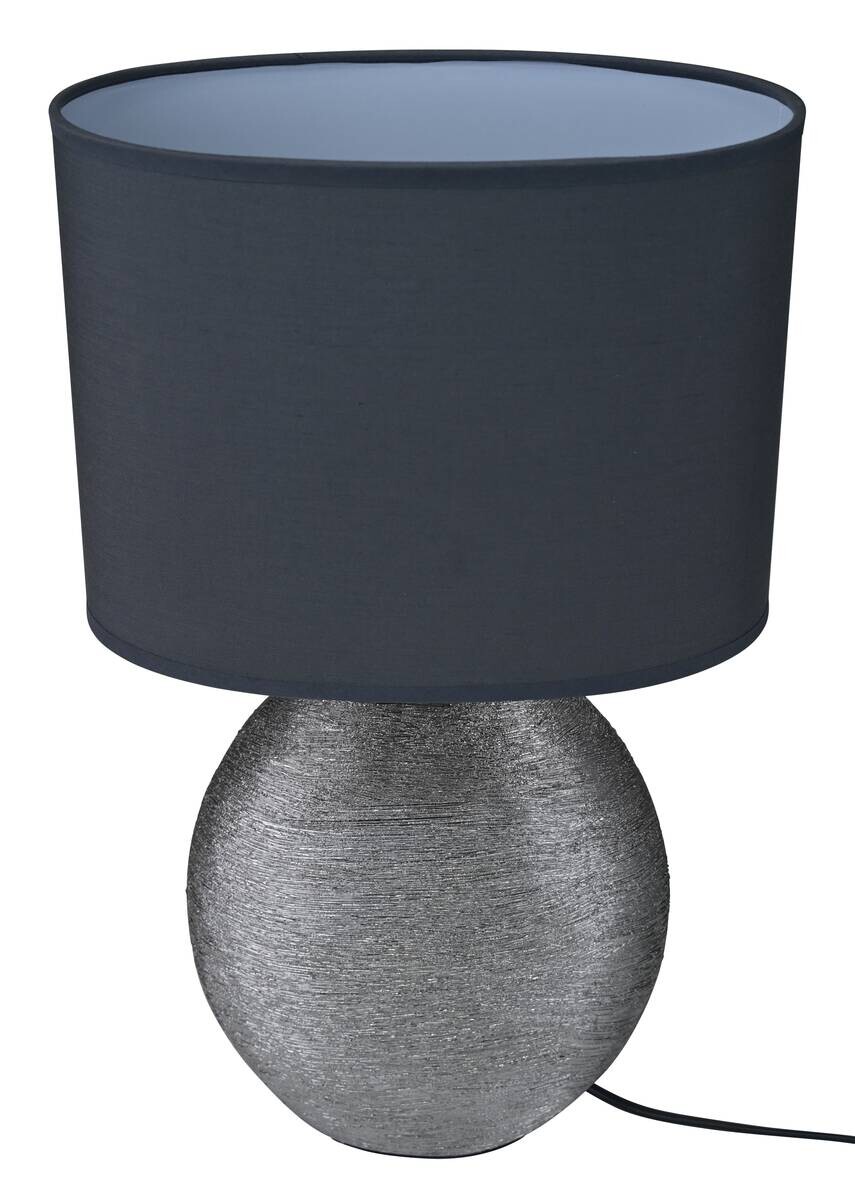 POCOline Keramik_Tischleuchte Anouk grau silber Keramik B/H/L: ca. 15x45x26 cm E14 1 Brennstellen