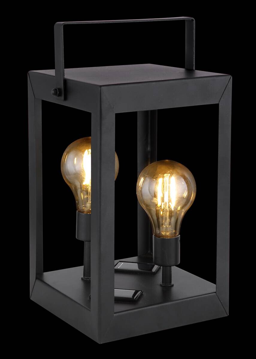 Solarleuchte schwarz Metall Kunststoff H: ca. 28 cm