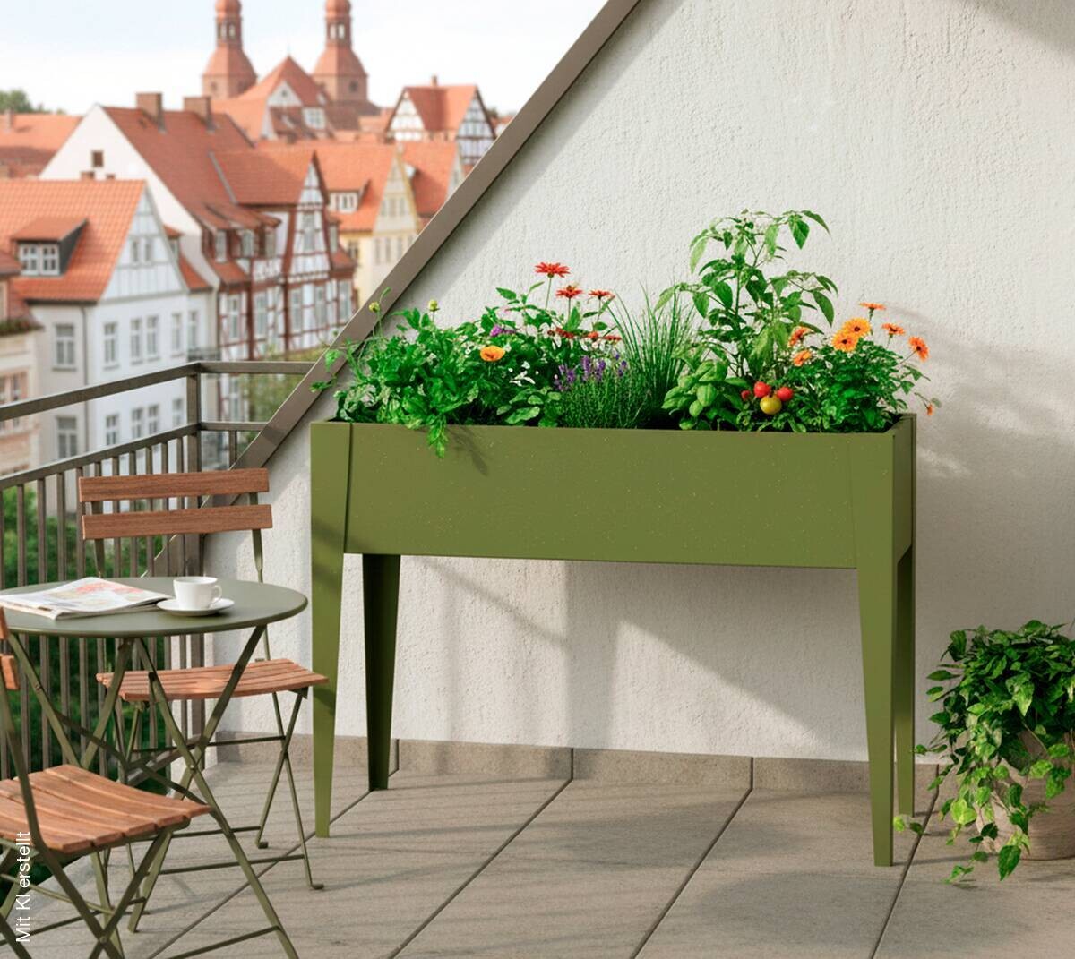 Westmann Hochbeet Vedura olive Stahl B/H/L: ca. 100x80x30 cm