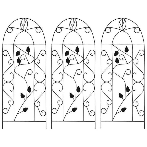 Rankgitter schwarz B/H: ca. 40x100 cm 3 tlg.