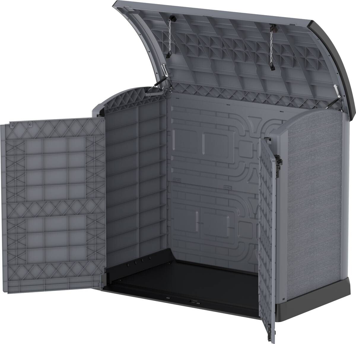 VCM Mülltonnenbox 2er StoreAway grau Kunststoff B/H/L: ca. 145x125x83 cm