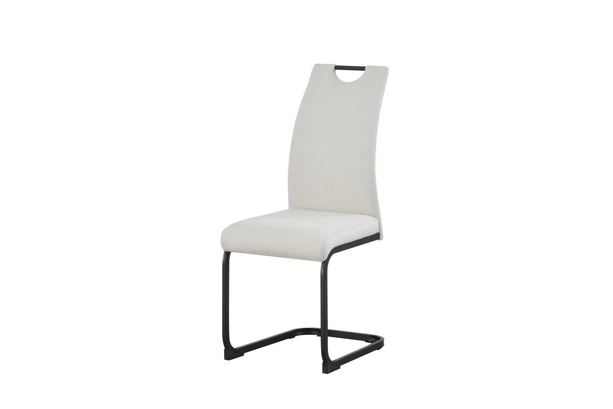 Schwingstuhl HANNA, 2er Set creme Webstoff B/H/T: ca. 43x98x59 cm | creme | creme, schwarz | 43,00/98,00/59,00 cm