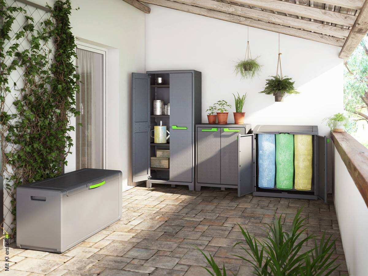 Keter Kunststoffschrank Moby grau Kunststoff B/H/T: ca. 80x100x44 cm