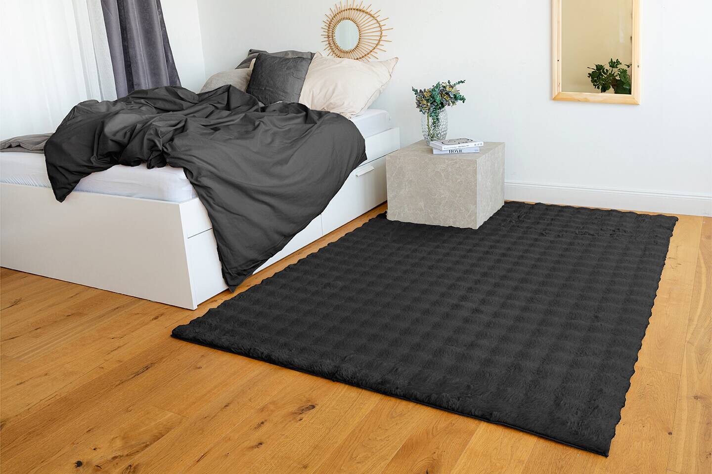 Padiro Hochflorteppich Hailey 125 schwarz B/H/L: ca. 120x3x160 cm