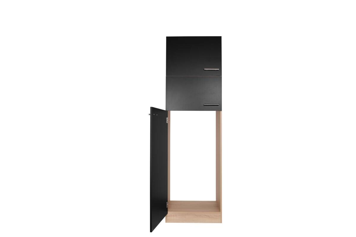 Kühlumbauschrank Merle schwarz B/H/T: ca. 60x200x60 cm