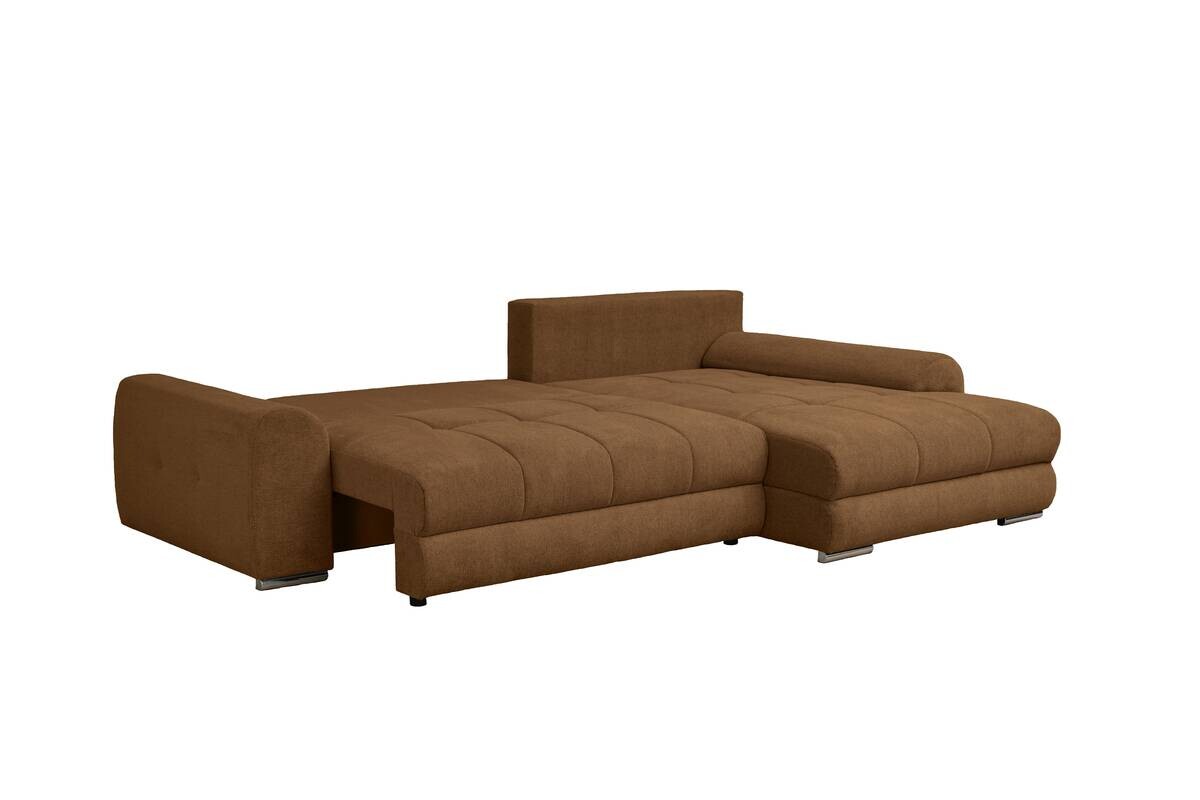 Ecksofa mit Bettfunktion und Bettkasten Lorenz ziegel Microfaser B/H/T: ca. 284x74x180 cm