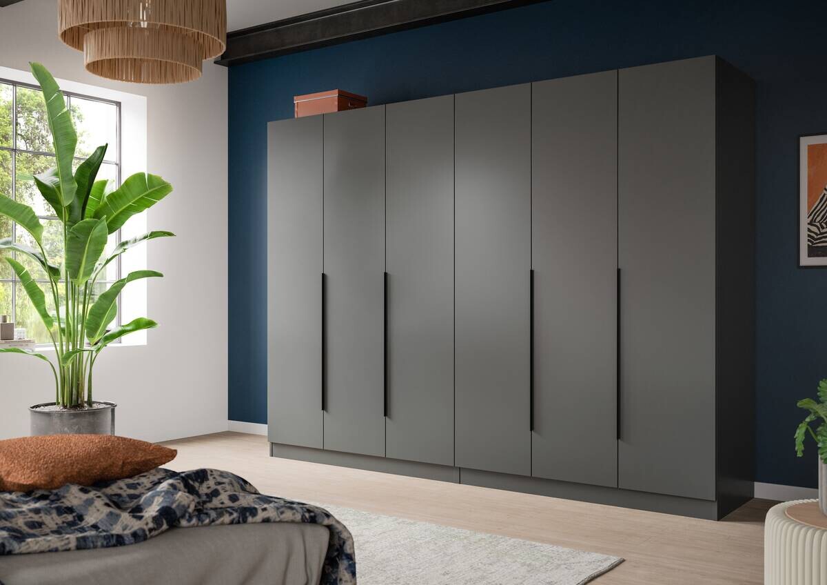Kleiderschrank KOPENHAGEN anthrazit B/H/T: ca. 240x181x52 cm