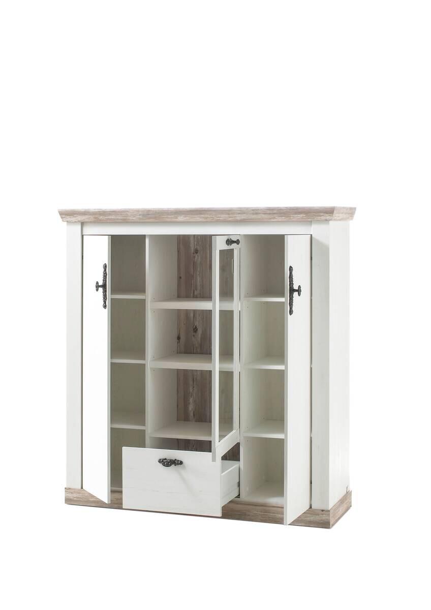 Highboard Florenz weiß Pinie B/H/T: ca. 139x146x44 cm