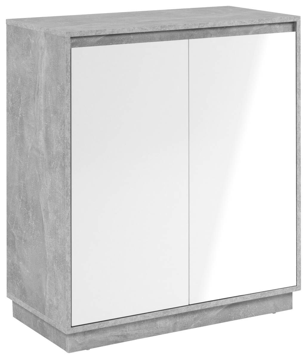 Kommode Phoenix Beton Optik weiß glänzend B/H/T: ca. 79x88x40 cm