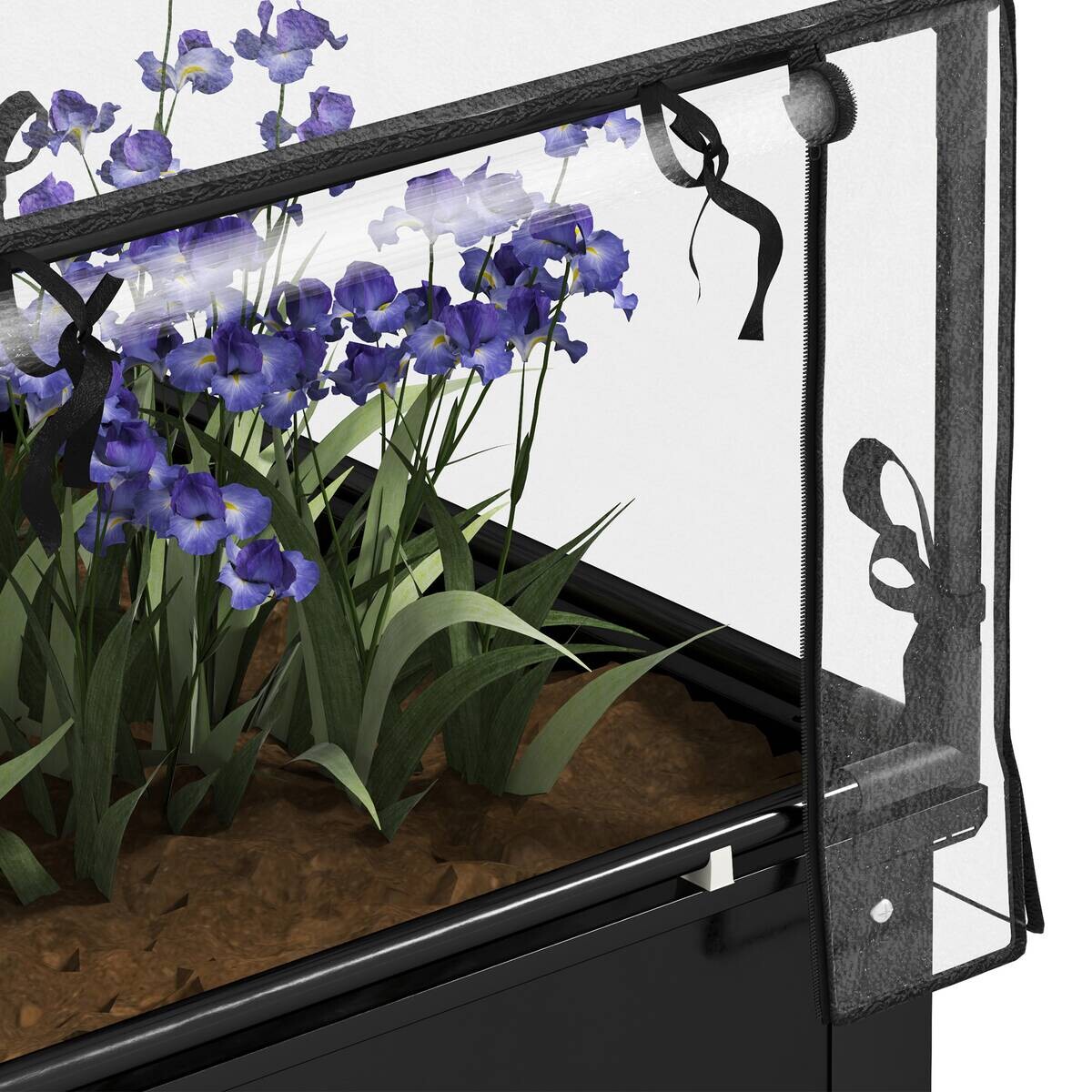 Outsunny Hochbeet schwarz Stahl B/H/L: ca. 60x120x60 cm