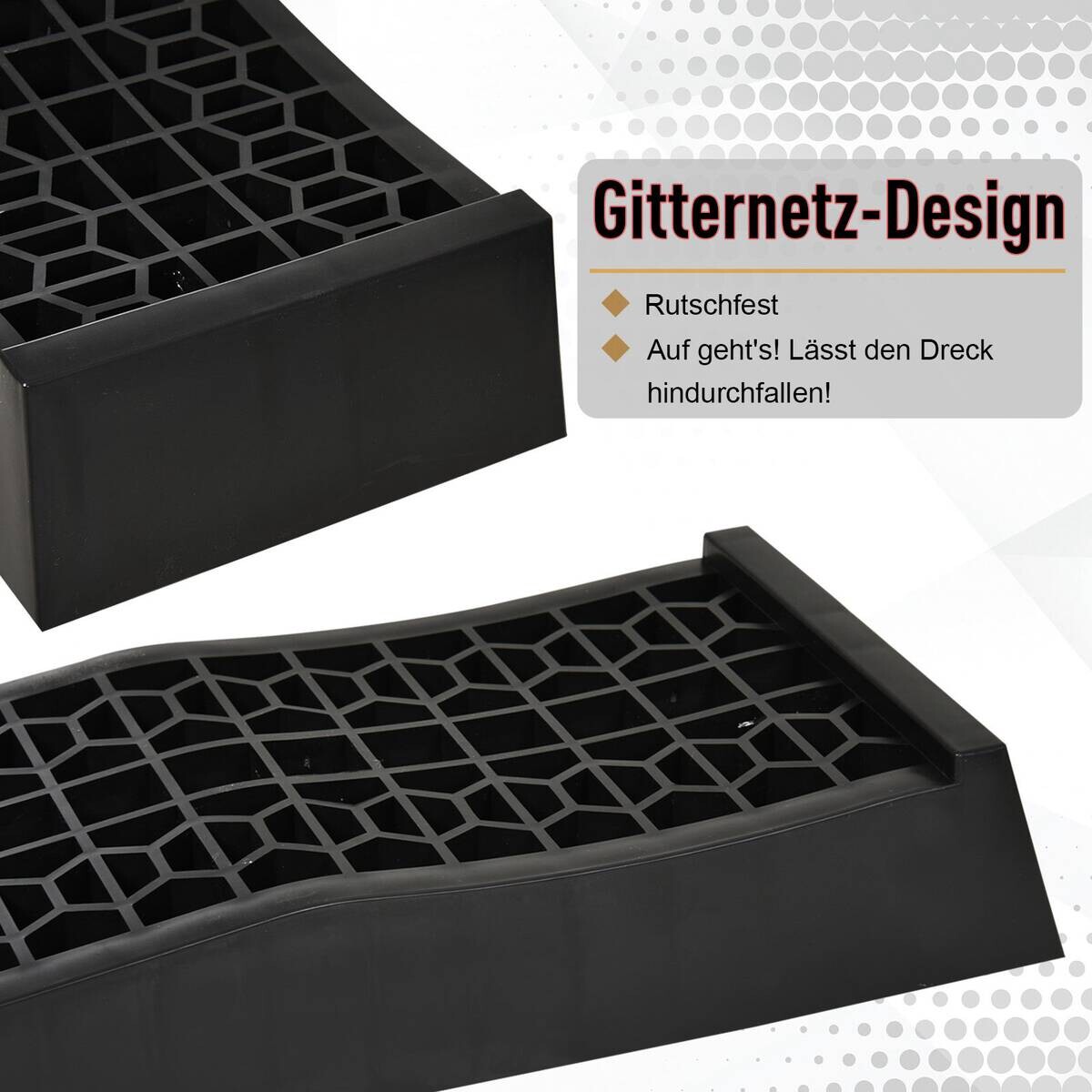 HOMCOM Haushaltshelfer schwarz Kunststoff B/H/L: ca. 19,5x70x7,8 cm