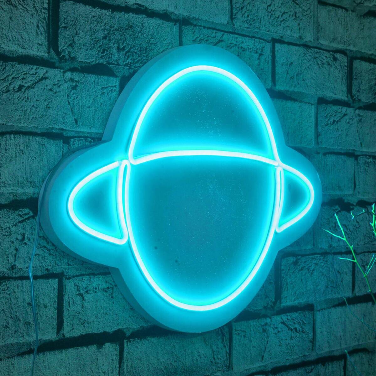 Opviq LED-Wandleuchte blau PVC B/H/T/L: ca. 46x30x2x46 cm