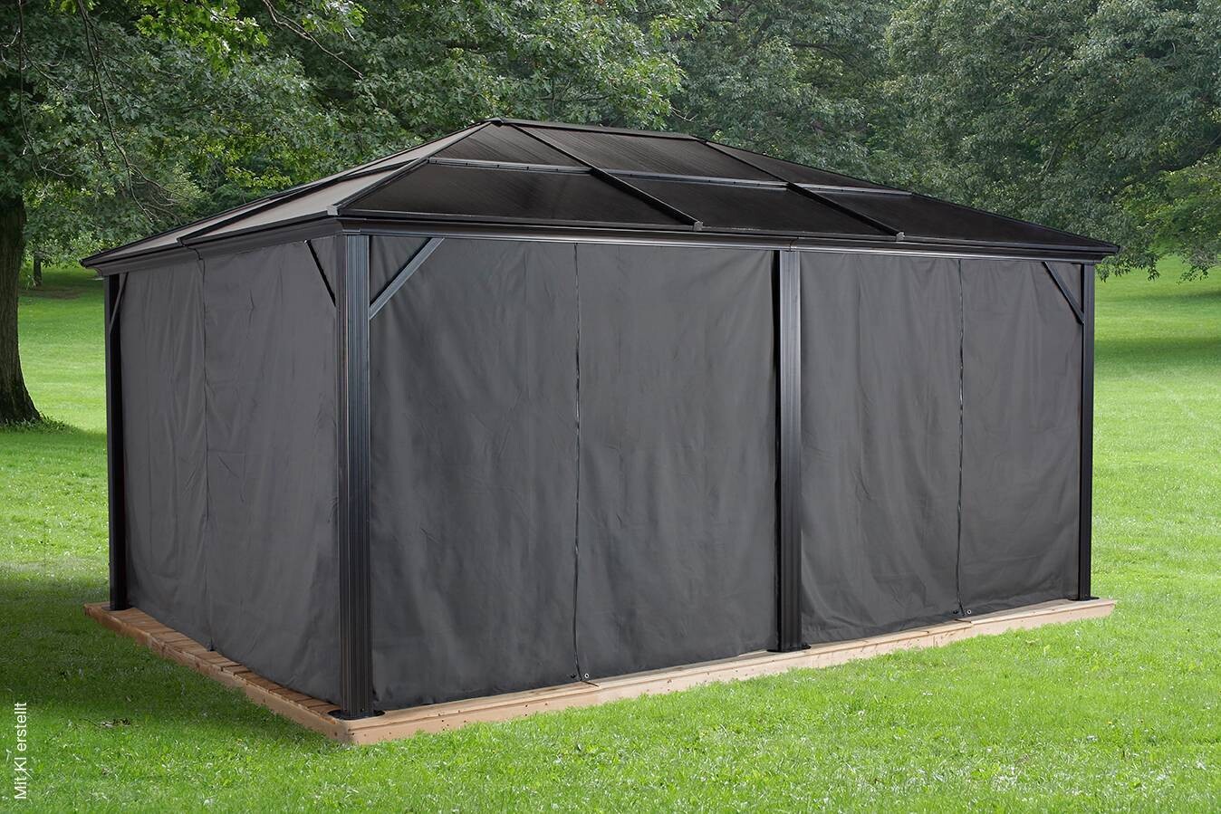 Sojag Pavillon-Vorhang-Set Meridien grau Polyester