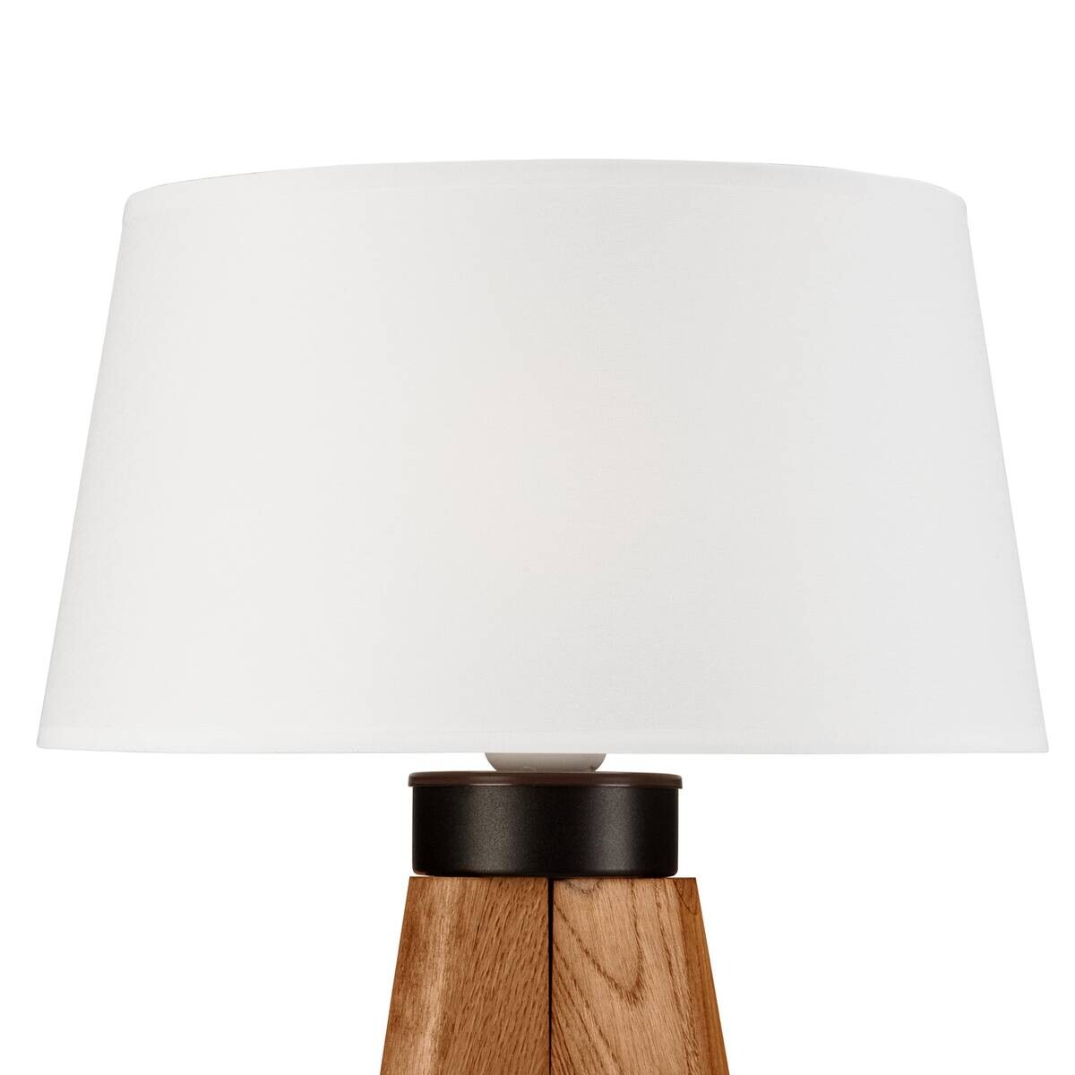 Lamkur Tischlampe Eiche rustikal Holz Stahl B/H/L: ca. 34x38x38 cm E27 1 Brennstellen