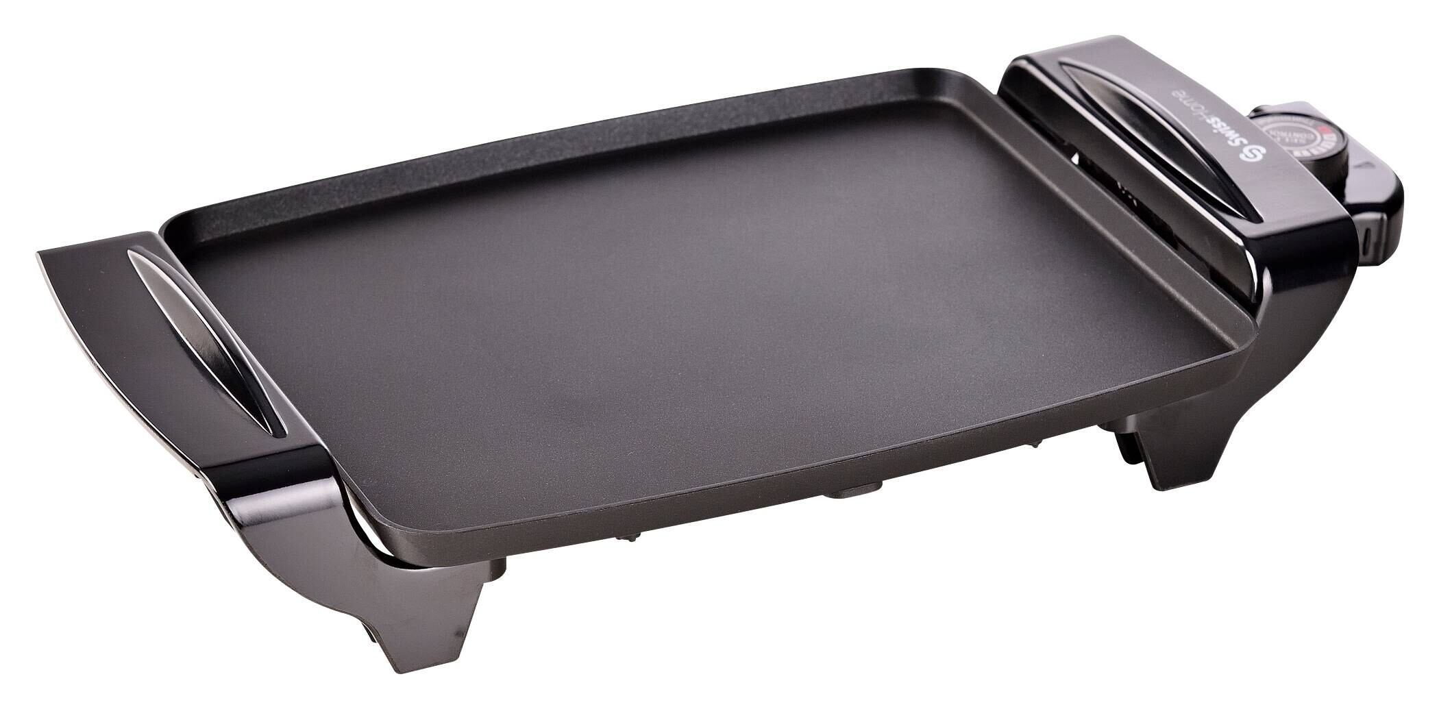SWISS HOME Grillplatte schwarz Aluminium B/H/L: ca. 10,2x22,8x38,6 cm