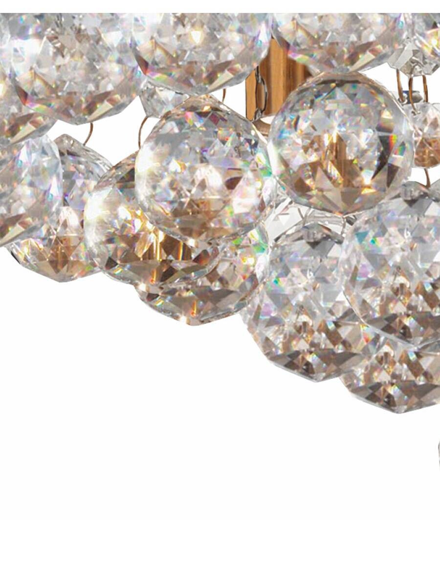 Searchlight Deckenleuchte Hanna gold transparent Stahl Glas B/H/T/D: ca. 35x17,5x17,5x35 cm G9 4 Brennstellen