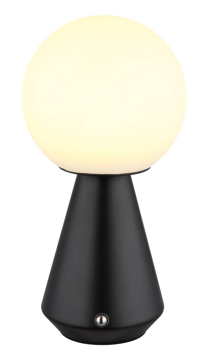 GLOBO Tischleuchte Opal mattschwarz Acryl Metall H/D: ca. 23,5x12 cm 1 Brennstellen