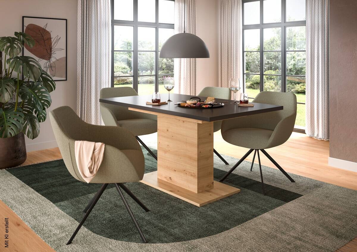 Esstisch MOTION grau Artisan Nachbildung B/H/T: ca. 150x76x90 cm