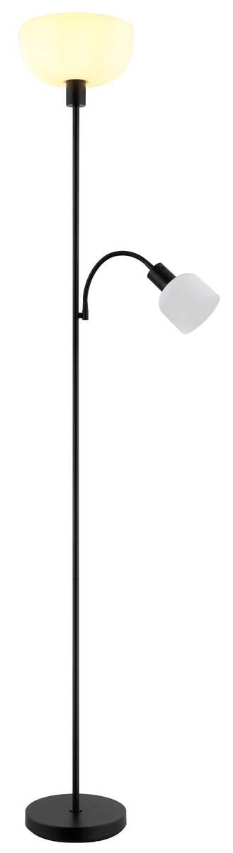 GLOBO Stehlampe schwarz Metall Kunststoff B/H/L: ca. 14,5x67,5x33 cm 2 Brennstellen