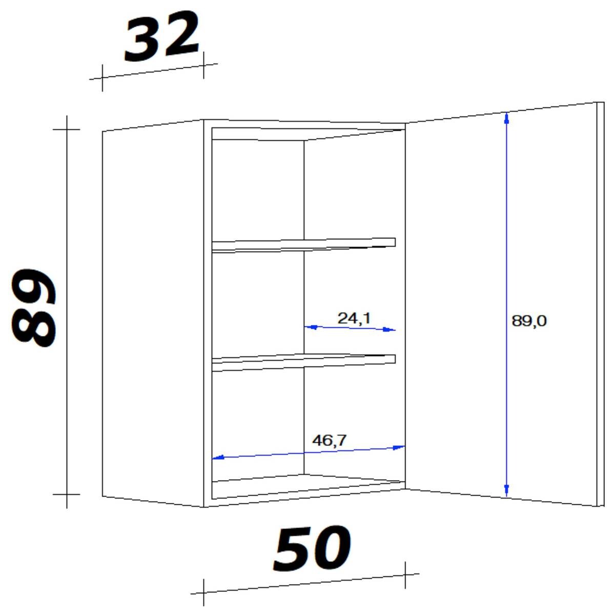 Flex-Well Hängeschrank Wito weiß B/H/T: ca. 50x89x32 cm